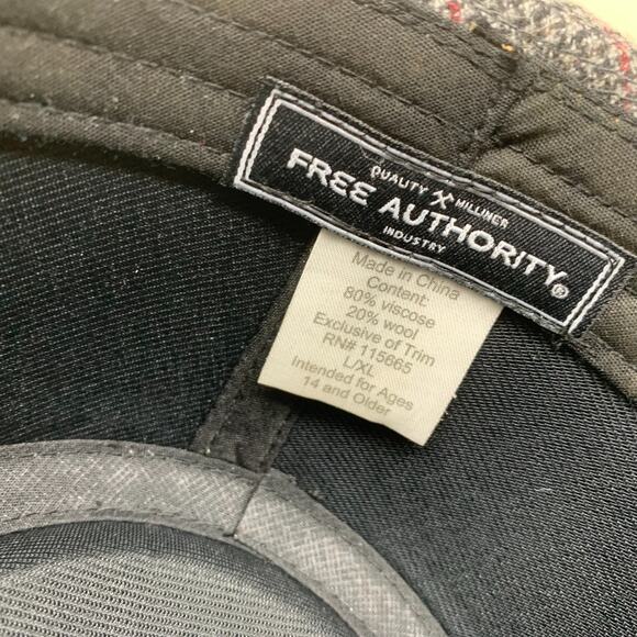 Free Authority Sz L/XL Gray Plaid Fedora Gangster Hat Trilby Cuban Wool Blend - Picture 6 of 6